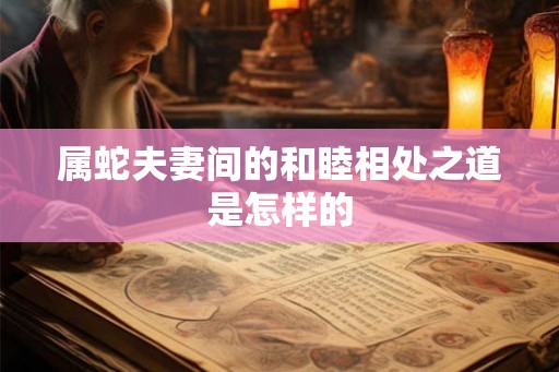 属蛇夫妻间的和睦相处之道是怎样的 属蛇夫妻间的和睦相处之道是怎样的