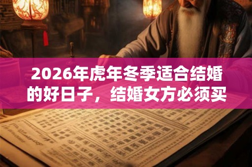 2026年虎年冬季适合结婚的好日子，结婚女方必须买的东西