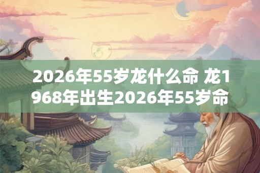 2026年55岁龙什么命 龙1968年出生2026年55岁命运如何