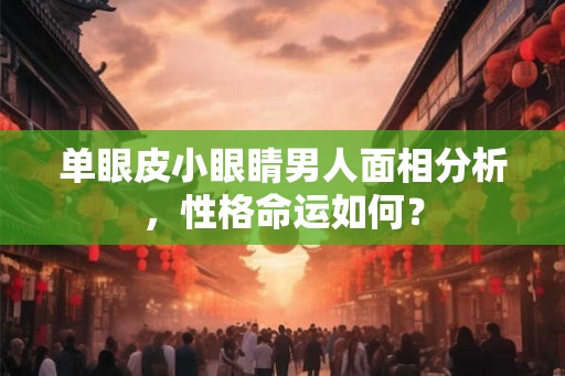 单眼皮小眼睛男人面相分析，性格命运如何？
