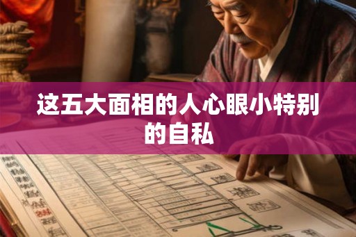 这五大面相的人心眼小特别的自私