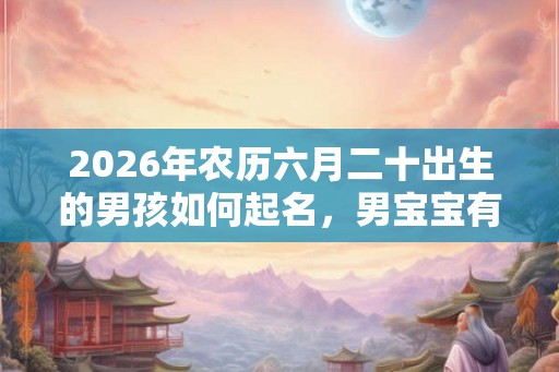 2026年农历六月二十出生的男孩如何起名，男宝宝有内涵的好名字推荐