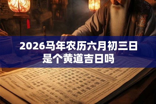 2026马年农历六月初三日是个黄道吉日吗