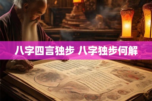 八字四言独步 八字独步何解