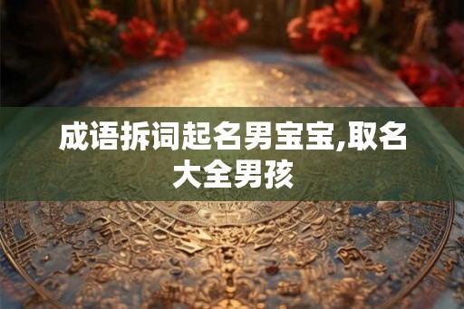 成语拆词起名男宝宝,取名大全男孩