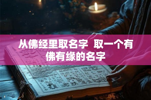 从佛经里取名字  取一个有佛有缘的名字
