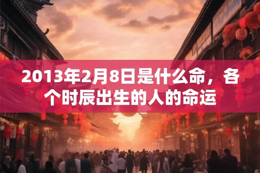 2013年2月8日是什么命，各个时辰出生的人的命运