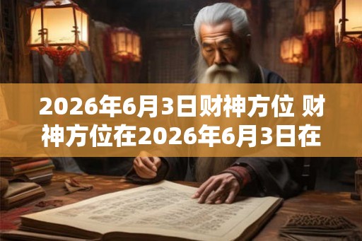 2026年6月3日财神方位 财神方位在2026年6月3日在哪里