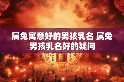 属兔寓意好的男孩乳名 属兔男孩乳名好的疑问
