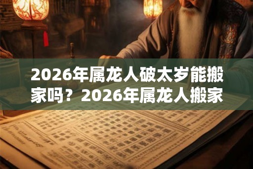 2026年属龙人破太岁能搬家吗？2026年属龙人搬家吉日