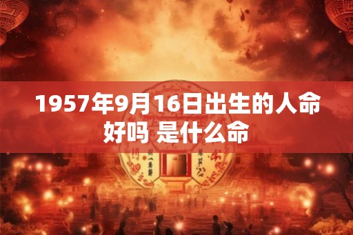 1957年9月16日出生的人命好吗 是什么命