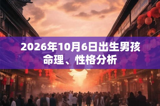 2026年10月6日出生男孩命理、性格分析