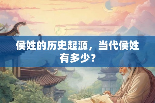 侯姓的历史起源，当代侯姓有多少？
