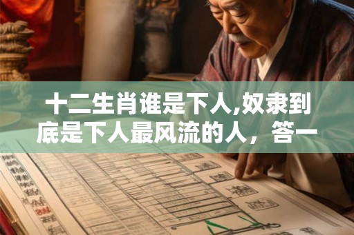 十二生肖谁是下人,奴隶到底是下人最风流的人，答一生肖