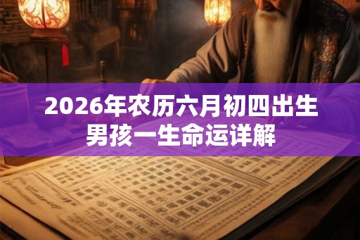 2026年农历六月初四出生男孩一生命运详解
