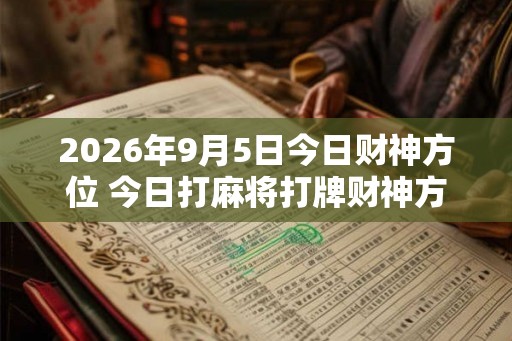 2026年9月5日今日财神方位 今日打麻将打牌财神方位