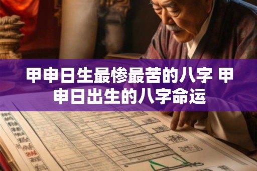 甲申日生最惨最苦的八字 甲申日出生的八字命运
