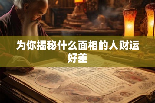为你揭秘什么面相的人财运好差 为你揭秘什么面相的人财运好差