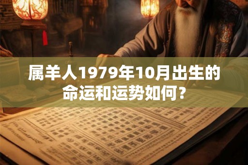 属羊人1979年10月出生的命运和运势如何？