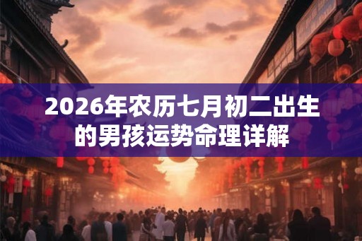 2026年农历七月初二出生的男孩运势命理详解