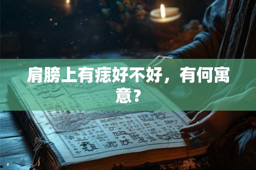 肩膀上有痣好不好，有何寓意？
