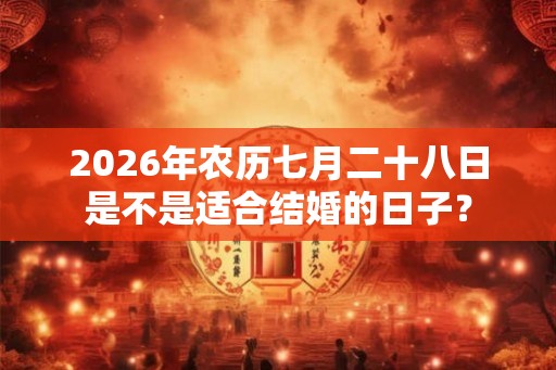 2026年农历七月二十八日是不是适合结婚的日子？