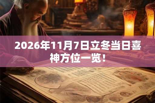 2026年11月7日立冬当日喜神方位一览！