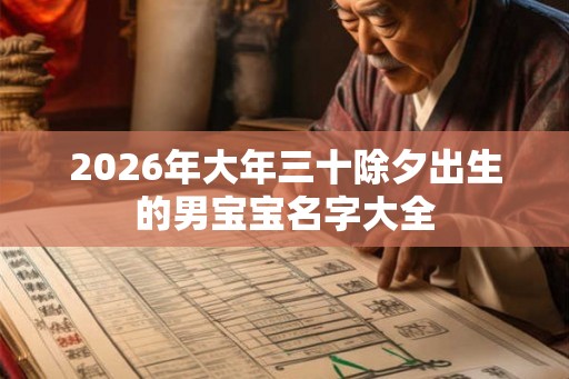 2026年大年三十除夕出生的男宝宝名字大全