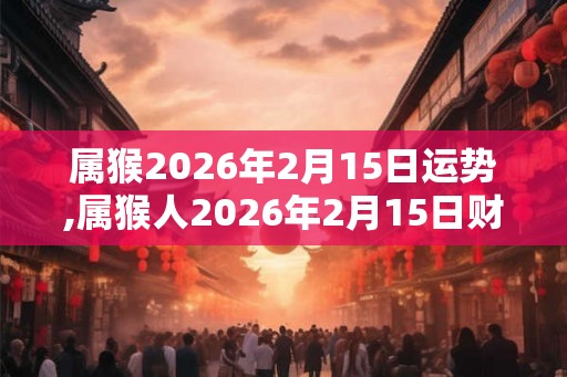 属猴2026年2月15日运势,属猴人2026年2月15日财运,生肖猴2026年2月15日运势