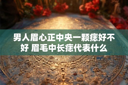 男人眉心正中央一颗痣好不好 眉毛中长痣代表什么
