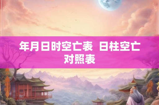 年月日时空亡表  日柱空亡对照表