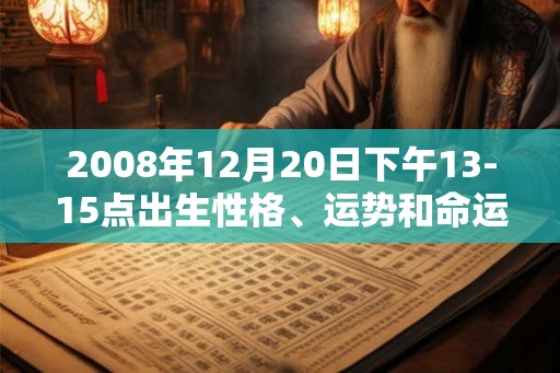 2008年12月20日下午13-15点出生性格、运势和命运
