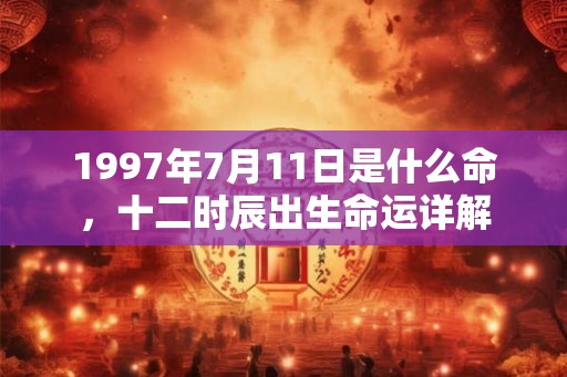 1997年7月11日是什么命，十二时辰出生命运详解