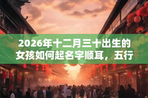 2026年十二月三十出生的女孩如何起名字顺耳，五行属什么