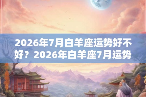 2026年7月白羊座运势好不好？2026年白羊座7月运势解析