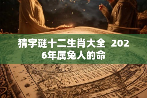猜字谜十二生肖大全  2026年属兔人的命