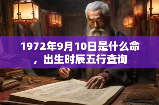 1972年9月10日是什么命，出生时辰五行查询