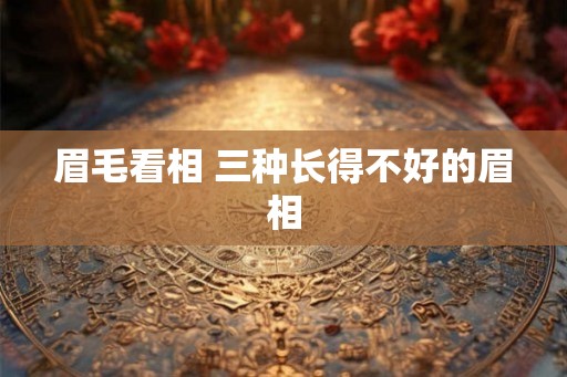 眉毛看相 三种长得不好的眉相