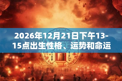 2026年12月21日下午13-15点出生性格、运势和命运