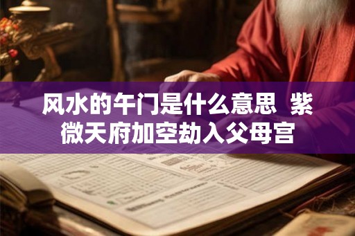 风水的午门是什么意思  紫微天府加空劫入父母宫
