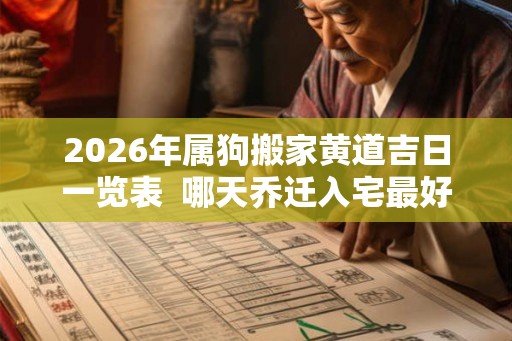 2026年属狗搬家黄道吉日一览表  哪天乔迁入宅最好