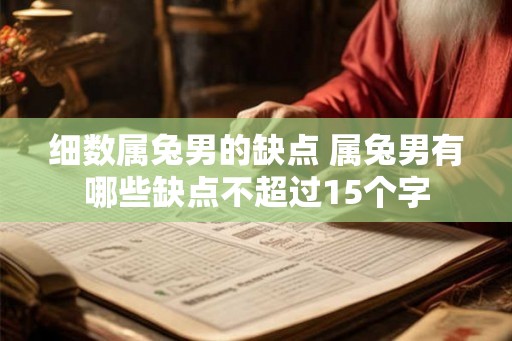 细数属兔男的缺点 属兔男有哪些缺点不超过15个字