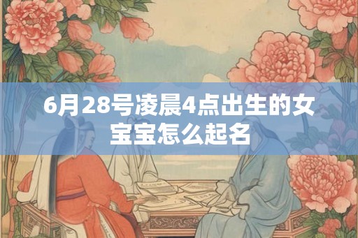 6月28号凌晨4点出生的女宝宝怎么起名