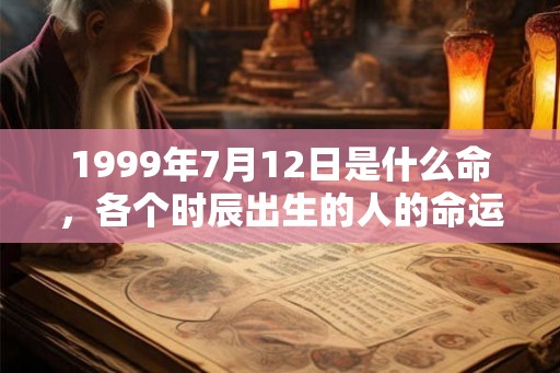 1999年7月12日是什么命，各个时辰出生的人的命运