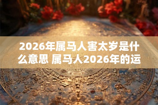 2026年属马人害太岁是什么意思 属马人2026年的运势如何