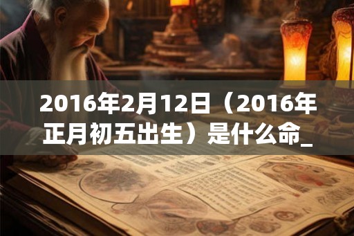 2016年2月12日（2016年正月初五出生）是什么命_命运如何