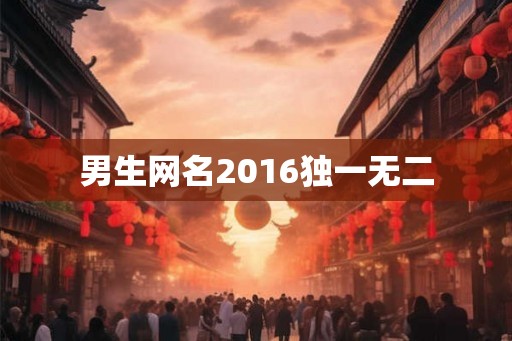 男生网名2016独一无二