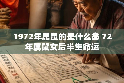 1972年属鼠的是什么命 72年属鼠女后半生命运 1972年属鼠的是什么命 72年属鼠女后半生命运