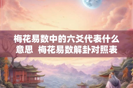 梅花易数中的六爻代表什么意思  梅花易数解卦对照表