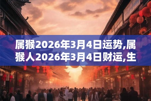 属猴2026年3月4日运势,属猴人2026年3月4日财运,生肖猴2026年3月4日运势